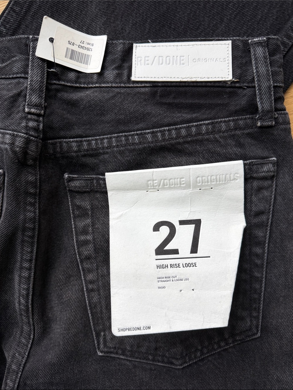 RE/DONE Black High Rise Loose Size 27 - Picture 3 of 4